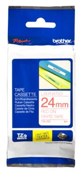 0000103532 TZE-252 LAMINATED TAPE 24MM 8M RED ON WHITE