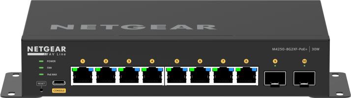 Networking - Switch 0000117561 M4250-8G2XF-POE+ 220W FULLY MANAGED SWITCH 8-PORT AV LINE