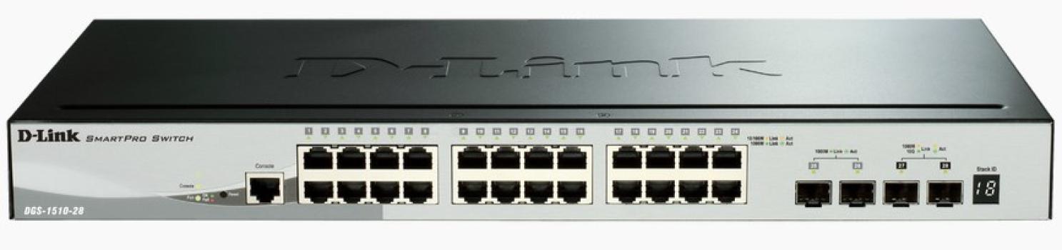 0000116065 D-LINK SWITCH 28 PORTE 10/100/1000 GIGABIT STACKABLE SMART MANAGED SWITCH INCLUDING 4 10G SFP+ PORTS