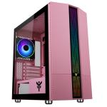 Componenti - Case 0000121236 Case LIFLIG P41 - Gaming Mini Tower, mATX, 12cm ARGB fan, 2xUSB3, Side Panel Temp Glass, Pink Edition
