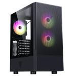 Components - Case 0000129716 Case SIISBE 3.0 - Gaming Middle Tower, 3x12cm ARGB fan, USB3, Side Panel Temp Glass with hinge