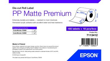 Consumabili - Carta e Rotoli 0000127042 PP MATTE LABEL PREM DIE-CUT ROLL 102X152MM 185 LABELS