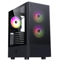 Componenti - Case 0000129716 Case SIISBE 3.0 - Gaming Middle Tower, 3x12cm ARGB fan, USB3, Side Panel Temp Glass with hinge