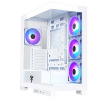 Componenti - Case 0000131084 Case SHOWBUI 45W - Gaming Tower, ATX, 4x12cm ARGB fan, 2xUSB3, Type-C, Side & Front Panel Temp Glass, White Edition