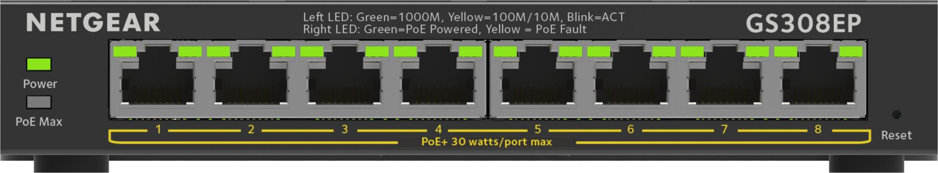 0000130450 SWITCH GIGABIT ETHERNET SMART MANAGED PLUS POE+ 8P