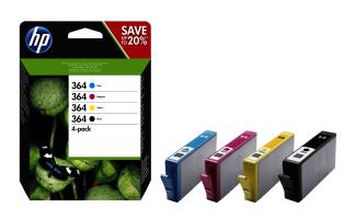 Consumables - Cartridges 0000014615 HP 364 CMYK INK CARTRIDGE COMBO 4-PACK