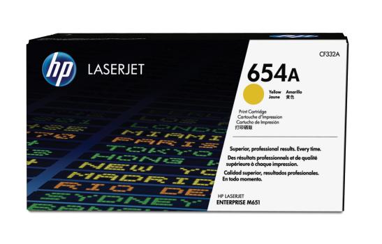 0000014811 HP 654A YELLOW LASERJET TONER CARTRIDGE