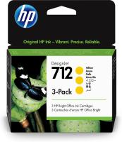 Consumables - Cartridges 0000018497 HP 712 3-PACK 29-ML YELLOW DESIGNJET INK CARTRIDGE