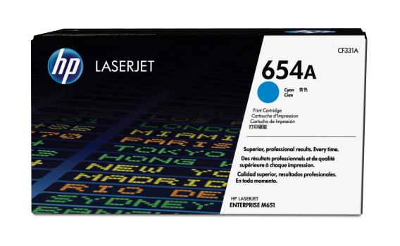 0000018272 HP 654A CYAN LASERJET TONER CARTRIDGE