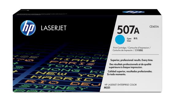 0000003129 HP 507A CYAN LASERJET TONER CARTRIDGE