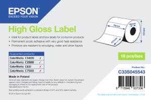 Consumabili - Carta e Rotoli 0000084599 HIGH GLOSS LABEL-DIE-CUT 76MM X 127MM 250 LABELS