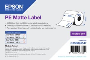 Consumables - Paper and Rolls 0000084613 PE MATTE LABEL-DIE-CUT 102MM X 51MM 535 LABELS