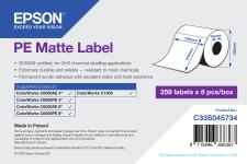 Consumables - Paper and Rolls 0000085483 PE MATTE LABEL DIE-CUT ROLL 105MMX210MM 259 LABELS