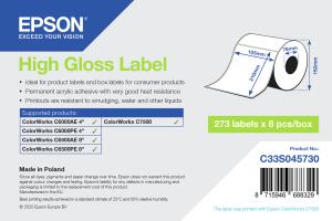 Consumables - Paper and Rolls 0000085479 HIGH GLOSS LABEL DIE-CUT 105MMX210MM 273 LABELS