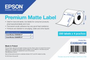 Consumabili - Carta e Rotoli 0000085487 PREMIUM MATTE LABEL DIE CUTROLL 210MMX297MM 200 LABELS