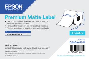 Consumables - Paper and Rolls 0000085488 PREMIUM MATTE LABEL CONTINUOUS ROLL 203MMX60M