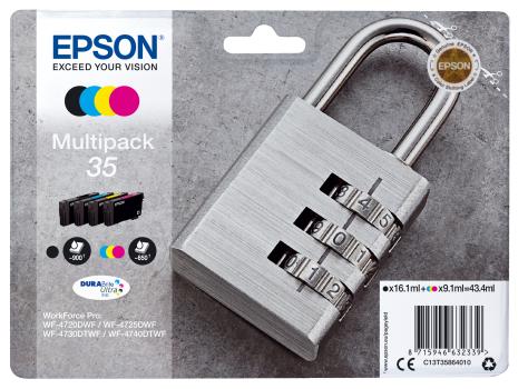 0000085139 MULTIPACK 4-COLOURS 35 PADLOCK