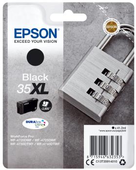 0000089651 SINGLEPACK BLACK 35XL DURABRITE PADLOCK RF+AM